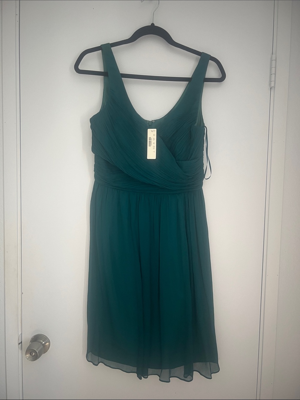 J. Crew Teal Chiffon Wrap-Style Midi Dress
